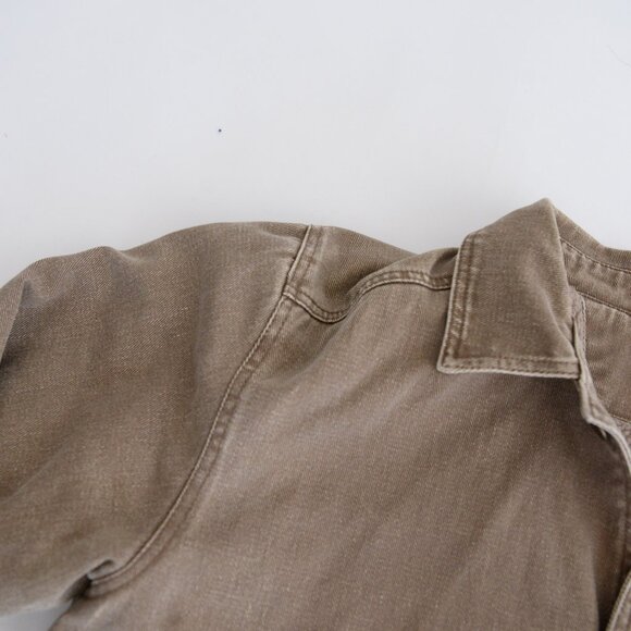 Vintage 90S Wolverine Brown Fleece Lined Button Up Denim Jacket Size Medium - Picture 11 of 12